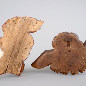 Deux têtes d'angelots en bois sculpté, 18/19ème siècle — photo 2