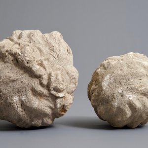 Deux têtes de chérubins en pierre calcaire, poss. France, 17ème — photo 7