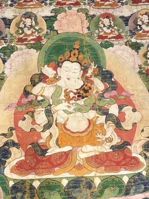 Deux thangkas représentant Chakrasamvara et un roi Shambhala, Tibet, 18/19ème — photo 20
