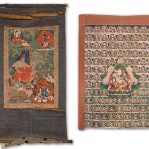 Deux thangkas représentant Chakrasamvara et un roi Shambhala, Tibet, 18/19ème — photo 1