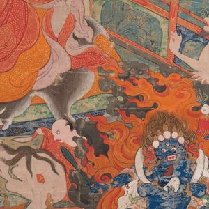 Deux thangkas représentant Chakrasamvara et un roi Shambhala, Tibet, 18/19ème — photo 4
