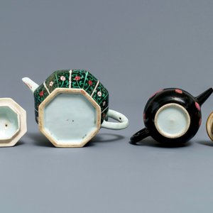 Deux theières couvertes en porcelaine de Chine famille noire, Yongzheng/Qianlong — photo 6