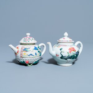 Deux théières couvertes en porcelaine de Chine famille rose, Yongzheng/Qianlong — photo 1
