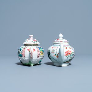 Deux théières couvertes en porcelaine de Chine famille rose, Yongzheng/Qianlong — photo 3