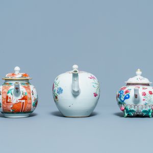 Deux théières en porcelaine de Chine famille rose et une décorée aux Pays-Bas, Kangxi/Qianlong — photo 5