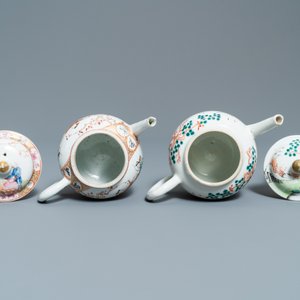 Deux théières et deux boîtes à thé en porcelaine de Chine famille rose, Qianlong — photo 12