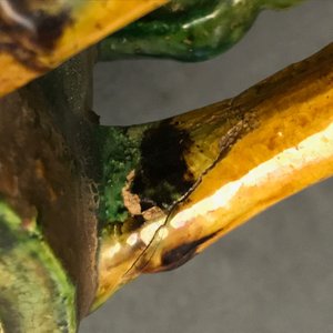 Deux tuiles faitières émaillées jaune et vert en forme de cavaliers, Ming — photo 22