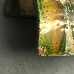 Deux tuiles faitières émaillées jaune et vert en forme de cavaliers, Ming — photo 25