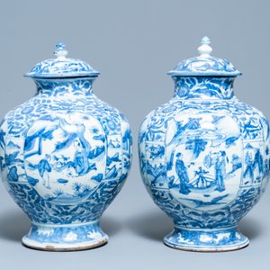 Deux vases couverts en porcelaine de Chine en bleu et blanc, Wanli — photo 2