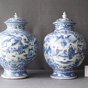 Deux vases couverts en porcelaine de Chine en bleu et blanc, Wanli — photo 10