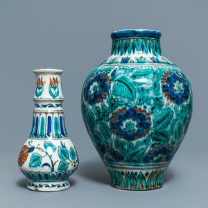 Deux vases de style Iznik en faïence de Delft, Porceleyne Fles, 1ère moitié du 20ème — photo 3