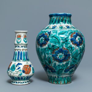 Deux vases de style Iznik en faïence de Delft, Porceleyne Fles, 1ère moitié du 20ème — photo 4
