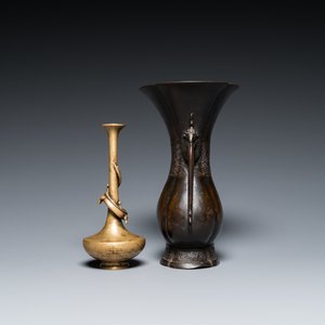 Deux vases en bronze, Japon, Edo/Meiji, 17/19ème — photo 3