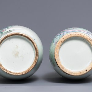 Deux vases en porcelaine de Chine famille rose, 19/20ème — photo 5