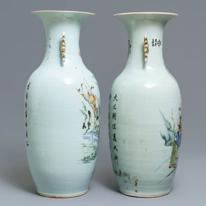 Deux vases en porcelaine de Chine famille rose, 19/20ème — photo 2