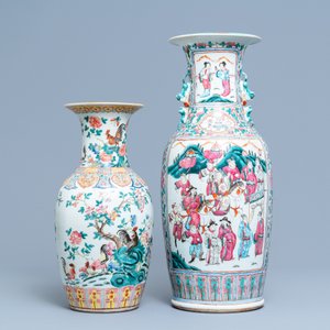 Deux vases en porcelaine de Chine famille rose, 19ème — photo 3