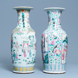 Deux vases en porcelaine de Chine famille rose, 19ème — photo 2