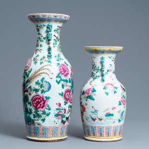 Deux vases en porcelaine de Chine famille rose, 19ème — photo 4