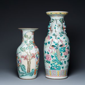 Deux vases en porcelaine de Chine famille rose, 19ème — photo 3