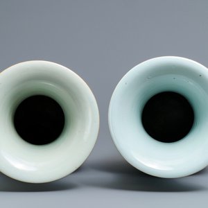 Deux vases en porcelaine de Chine famille rose à double décor, 19/20ème — photo 5