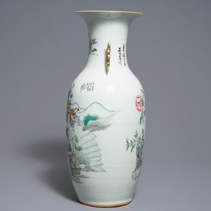 Deux vases en porcelaine de Chine famille rose aux décors doubles, 19/20ème — photo 14