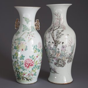 Deux vases en porcelaine de Chine famille rose et qianjiang cai, 19/20ème — photo 7