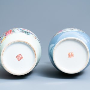 Deux vases en porcelaine de Chine famille rose, République — photo 6