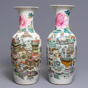 Deux vases en porcelaine de Chine qianjiang cai, 19/20ème — photo 1