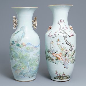Deux vases en porcelaine de Chine qianjiang cai, 19/20ème — photo 1