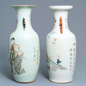 Deux vases en porcelaine de Chine qianjiang cai, 19/20ème — photo 4