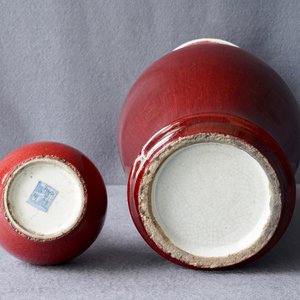 Deux vases en porcelaine de Chine rouge langyao, 19ème — photo 25