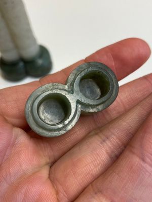 Diffuseur de parfum en jade blanc au couvercle et base en jade vert épinard, Chine, Qing — photo 6
