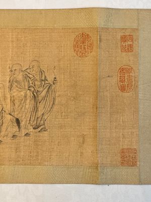 Ding Yunpeng 丁云鹏 (1547- ca. 1628): '14 Luohan', ink and colour on silk, Qianlong seal mark — 照片 5