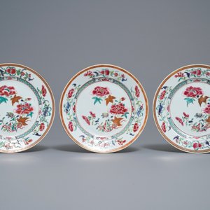 Dix assiettes en porcelaine de Chine famille rose, Qianlong — photo 4