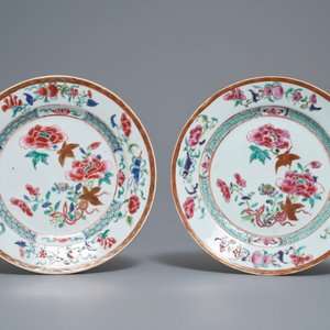 Dix assiettes en porcelaine de Chine famille rose, Qianlong — photo 6