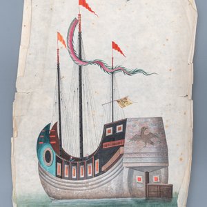 Dix peintures sur papier de riz à décor de jonques, Canton, Chine, 19ème — photo 12