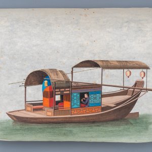 Dix peintures sur papier de riz à décor de jonques, Canton, Chine, 19ème — photo 10