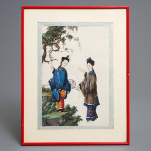 Dix peintures sur papier de riz à décor de papillons et oiseaux, Canton, Chine, 19ème — photo 12