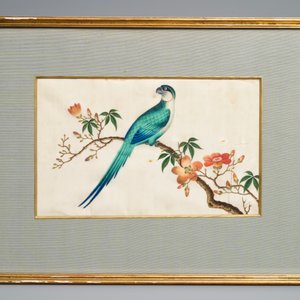 Dix peintures sur papier de riz à décor de papillons et oiseaux, Canton, Chine, 19ème — photo 2