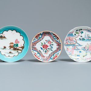 Dix tasses et huit soucoupes en porcelaine de Chine famille rose et verte, Yongzheng et après — photo 12