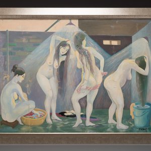 Do Xuan Doan (1937): 'Ladies at a bathhouse', oil on canvas, signed and dated (19)80 — photo 1