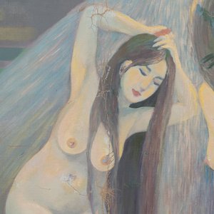Do Xuan Doan (1937): 'Ladies at a bathhouse', oil on canvas, signed and dated (19)80 — photo 2