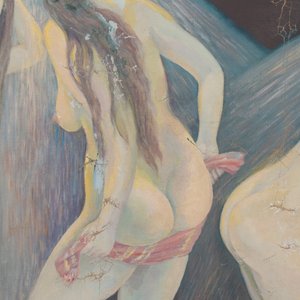 Do Xuan Doan (1937): 'Ladies at a bathhouse', oil on canvas, signed and dated (19)80 — photo 3