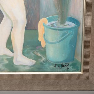 Do Xuan Doan (1937): 'Ladies at a bathhouse', oil on canvas, signed and dated (19)80 — photo 4