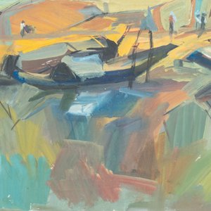 Doan Hong (Vietnam, 1960), oil and gouache on paper, dated 1978: 'Four views' — photo 3