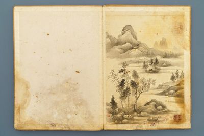 Dong Bangda (China, 1699-1769), attribué: album de huit paysages, encre sur papier