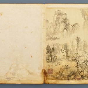 Dong Bangda (China, 1699-1769), toegeschreven: album met acht landschappen, inkt op papier — foto 3