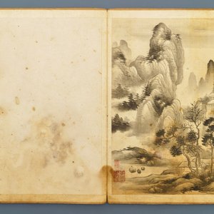 Dong Bangda (China, 1699-1769), toegeschreven: album met acht landschappen, inkt op papier — foto 5
