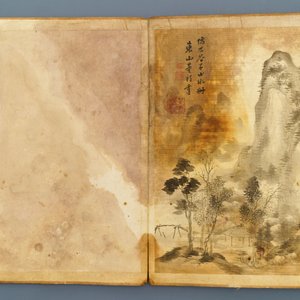 Dong Bangda (China, 1699-1769), toegeschreven: album met acht landschappen, inkt op papier — foto 8