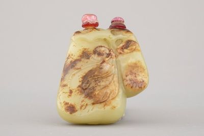 Double tabatière chinoise en jade céladon